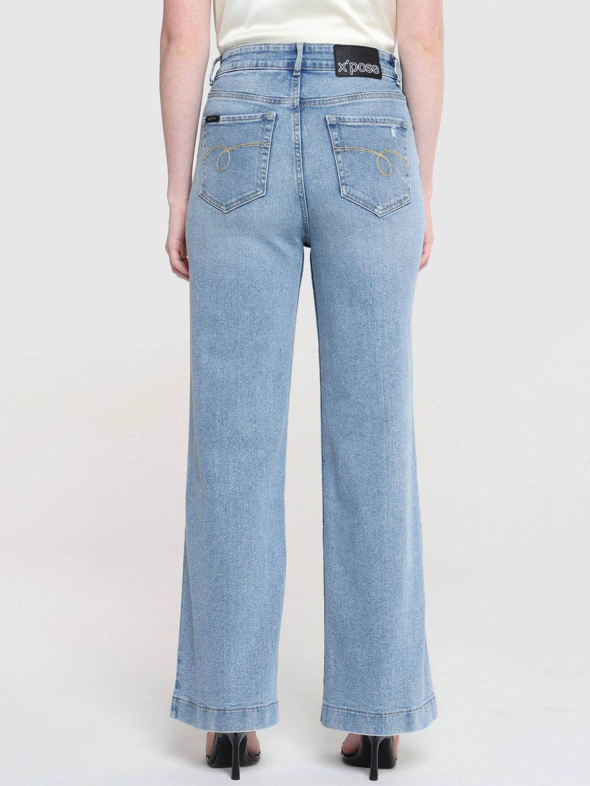 Women Blue High Rise Vintage Wide Leg Jeans | BG78 - view 3