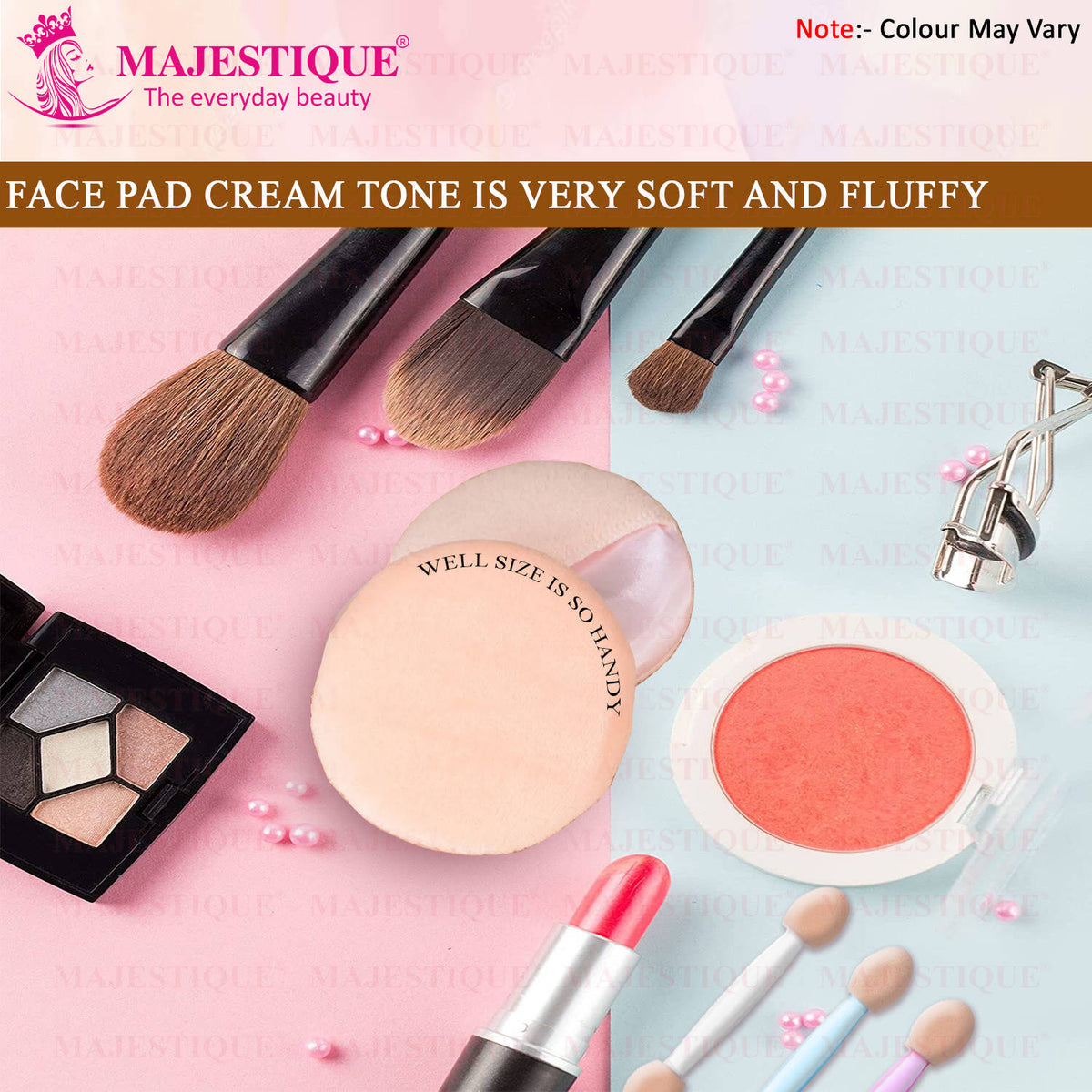 Round Cotton Powder Puffs, Washable Large Face Body Powder Puffs - Color May Vary | C83 - view 5