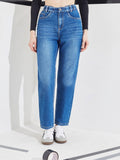 Blue Solid Denim Straight Jeans | ST23 - view 1