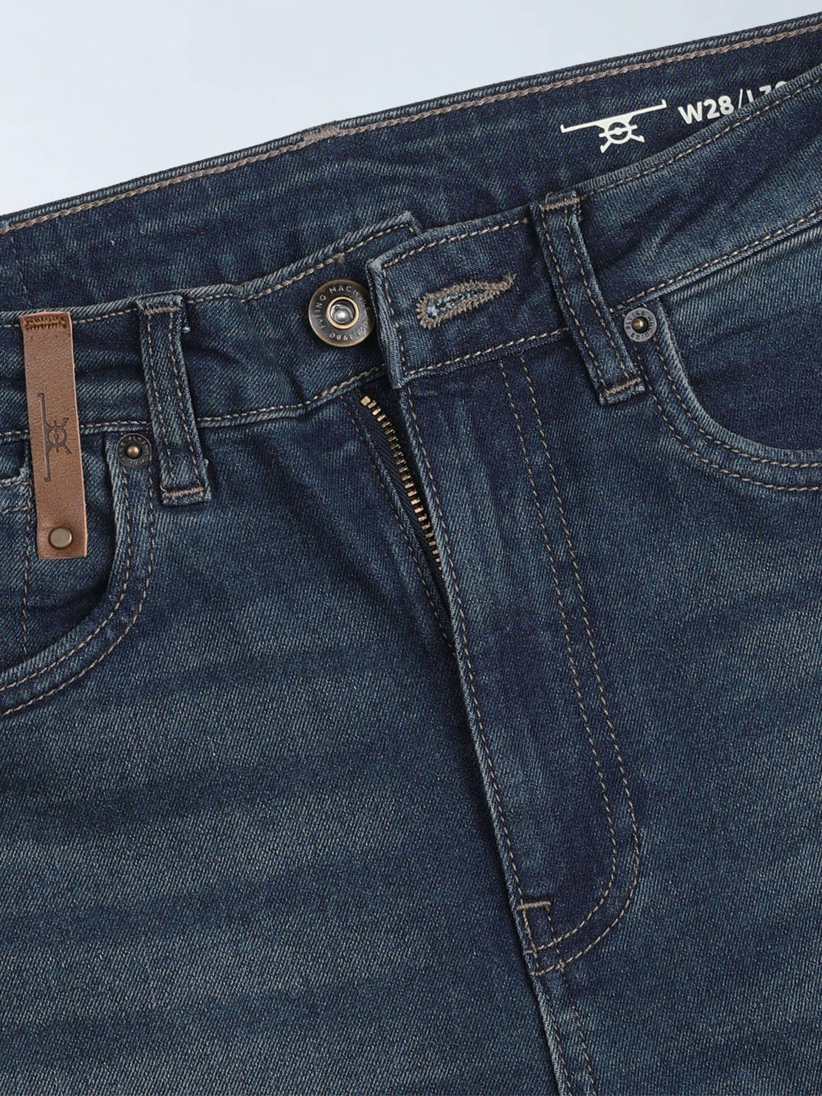 Blue Solid Cotton Bootcut Jeans | BT10 - view 3