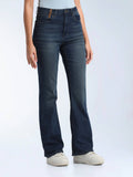 Blue Solid Cotton Bootcut Jeans | BT10 - view 1
