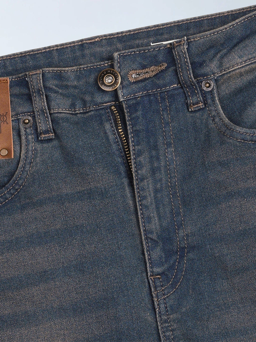 Blue Solid Cotton Bootcut Jeans | BT10 - view 2