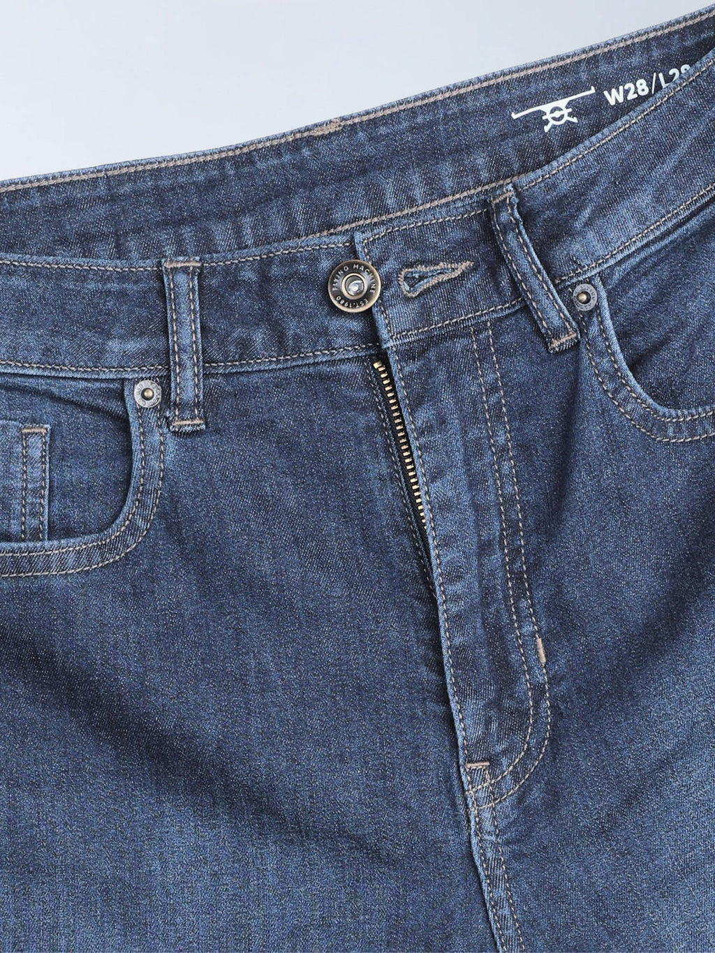 Blue Solid Cotton Bootcut Jeans | BT10 - view 2