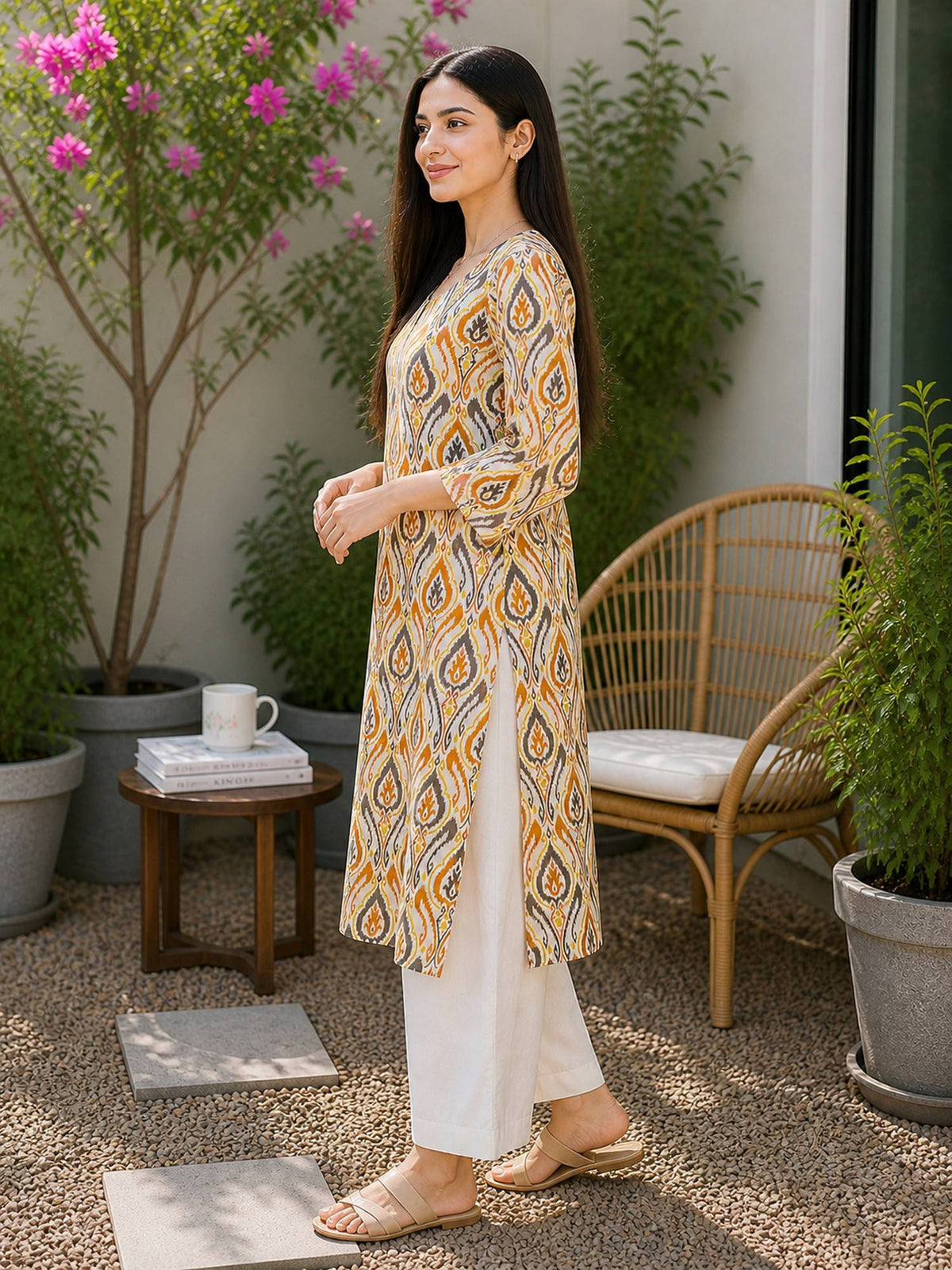 Women's Pink Pure Cotton Printed Kurta | U3S - view 16
