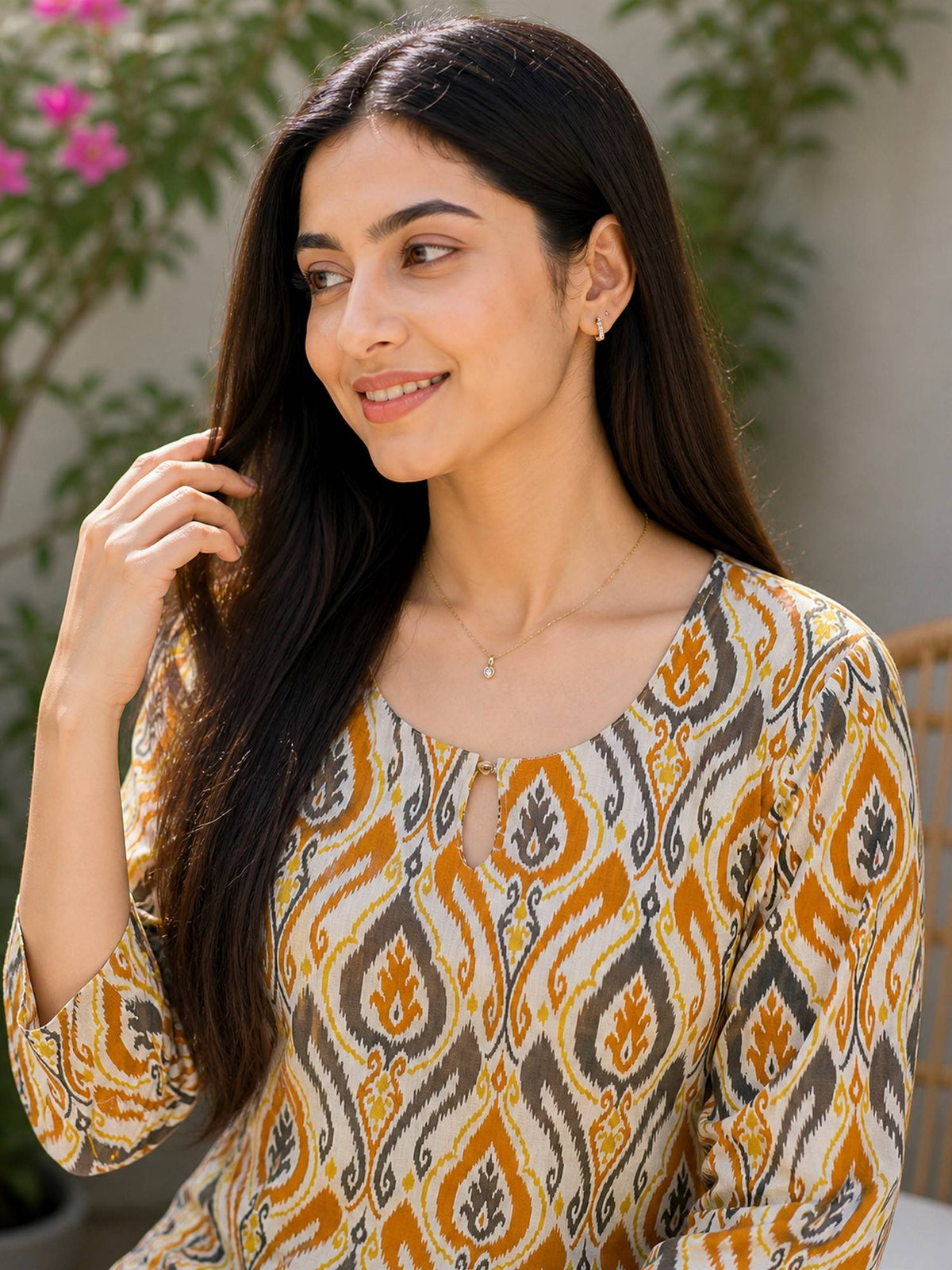 Women's Blue Pure Cotton Printed Kurta | FY93 - view 10