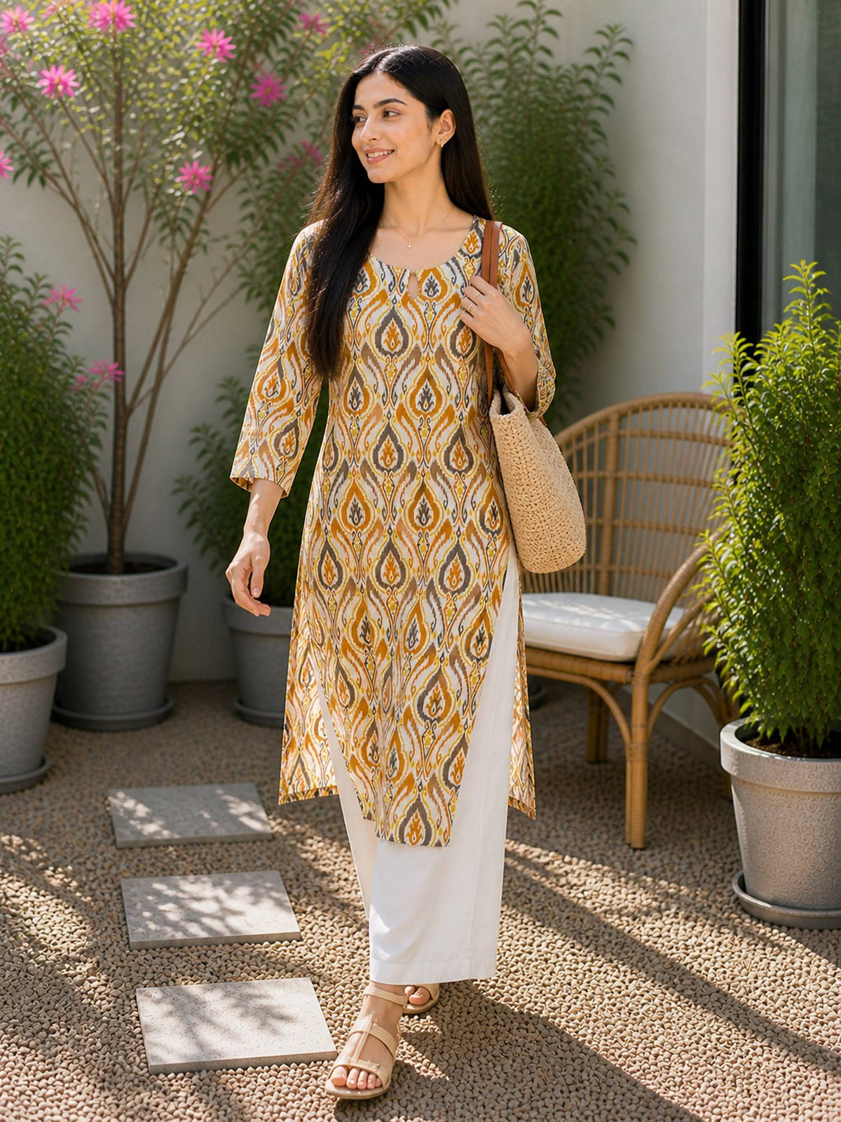 Women's Pink Pure Cotton Printed Kurta | FY93 - view 12