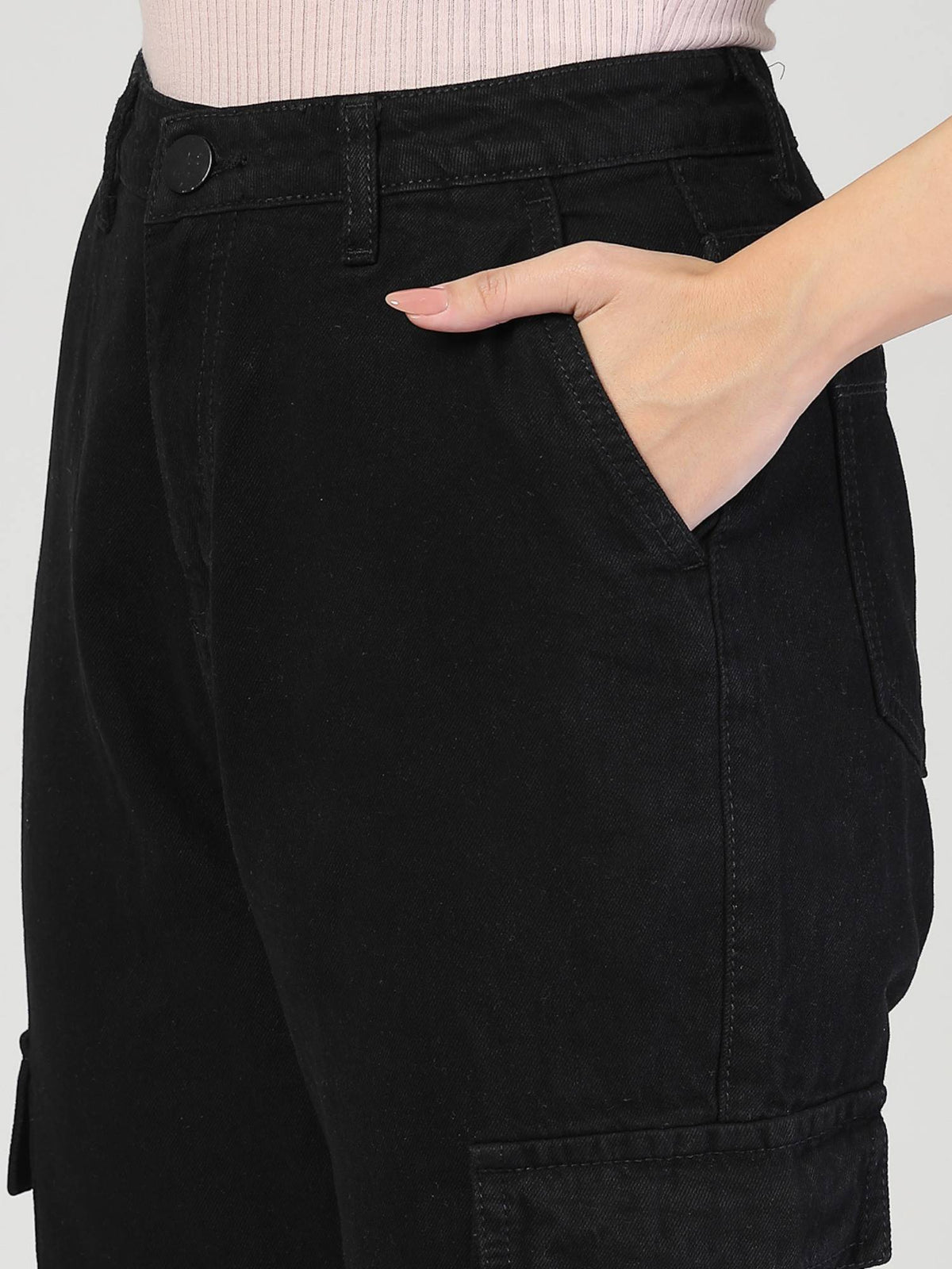 Black Women Relaxed Fit High Rise Jeans | RF89 - view 3