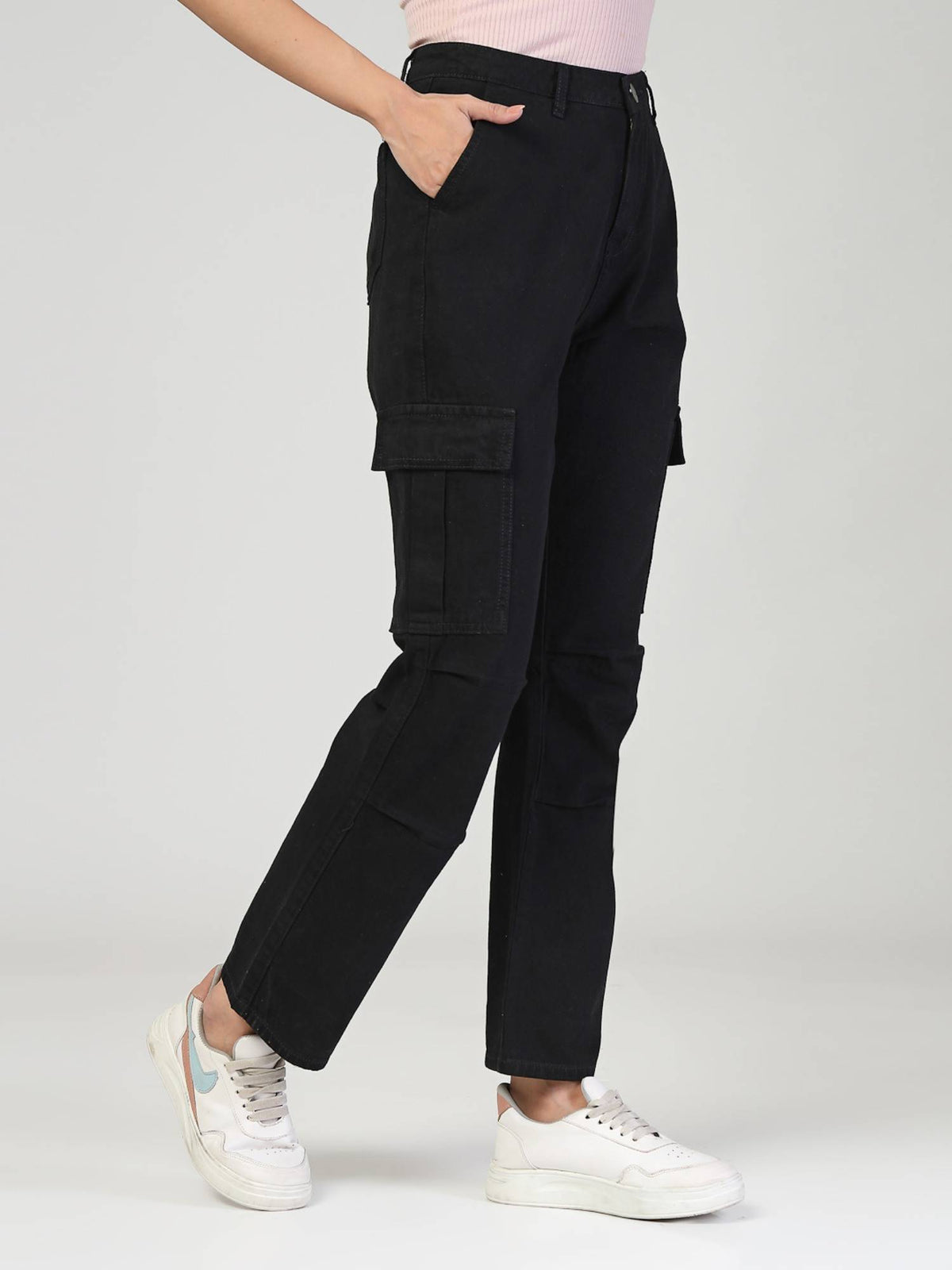 Black Women Relaxed Fit High Rise Jeans | RF89 - view 4