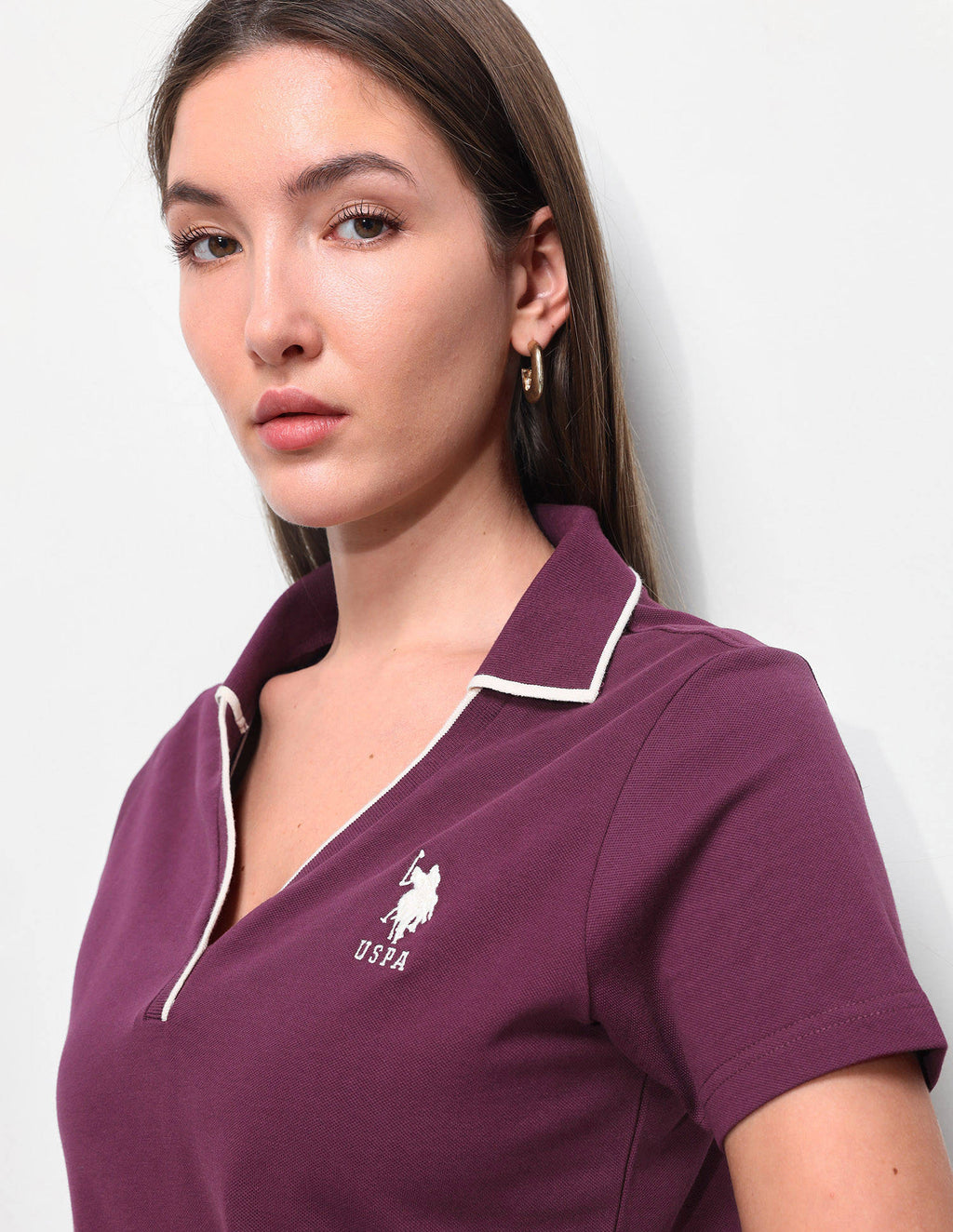 Purple Solid Regular Fit Polo T-Shirt | PW43 - view 6