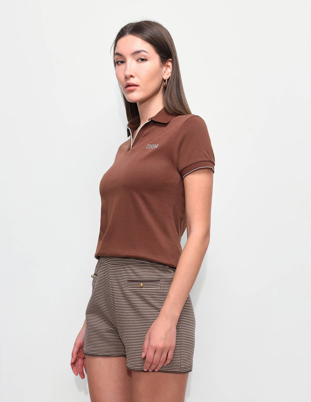 Brown Solid Regular Fit Polo T-Shirt | PW43 - view 4