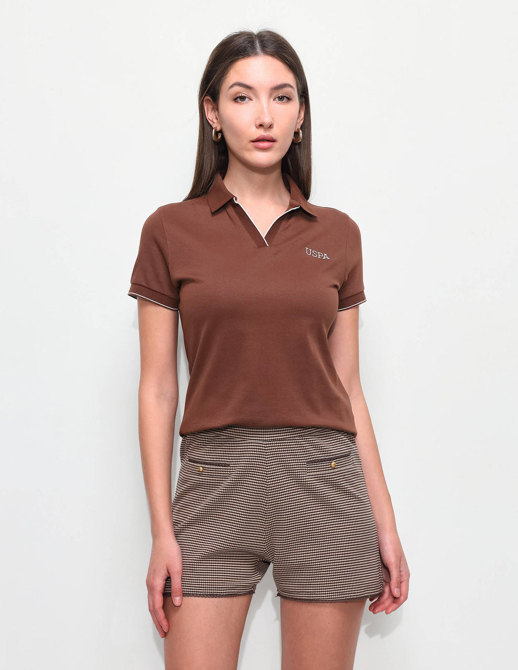 Brown Solid Regular Fit Polo T-Shirt | PW43 - view 5