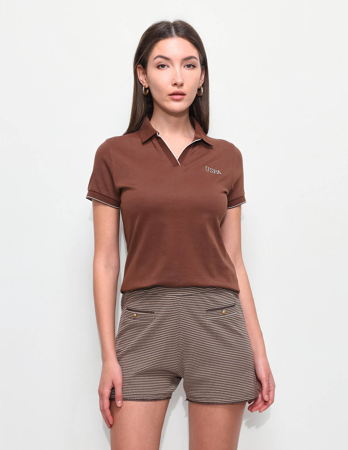 Brown Solid Regular Fit Polo T-Shirt | PW43 - view 5