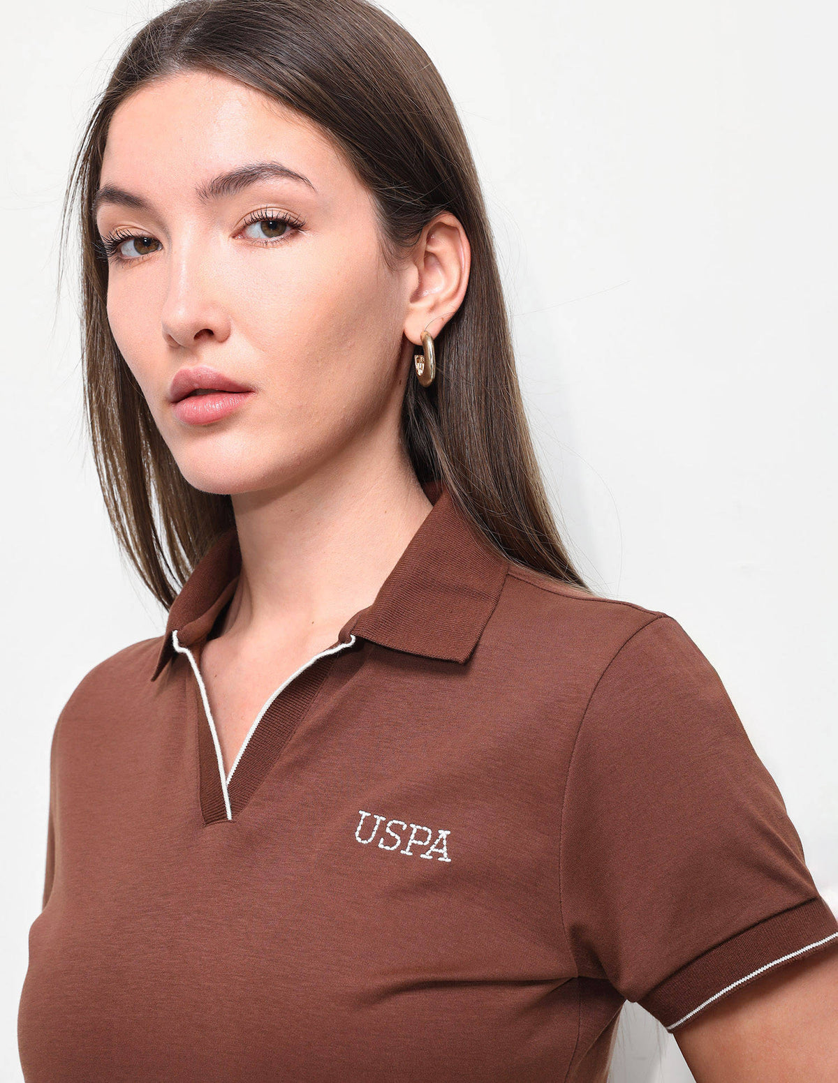 Brown Solid Regular Fit Polo T-Shirt | PW43 - view 6