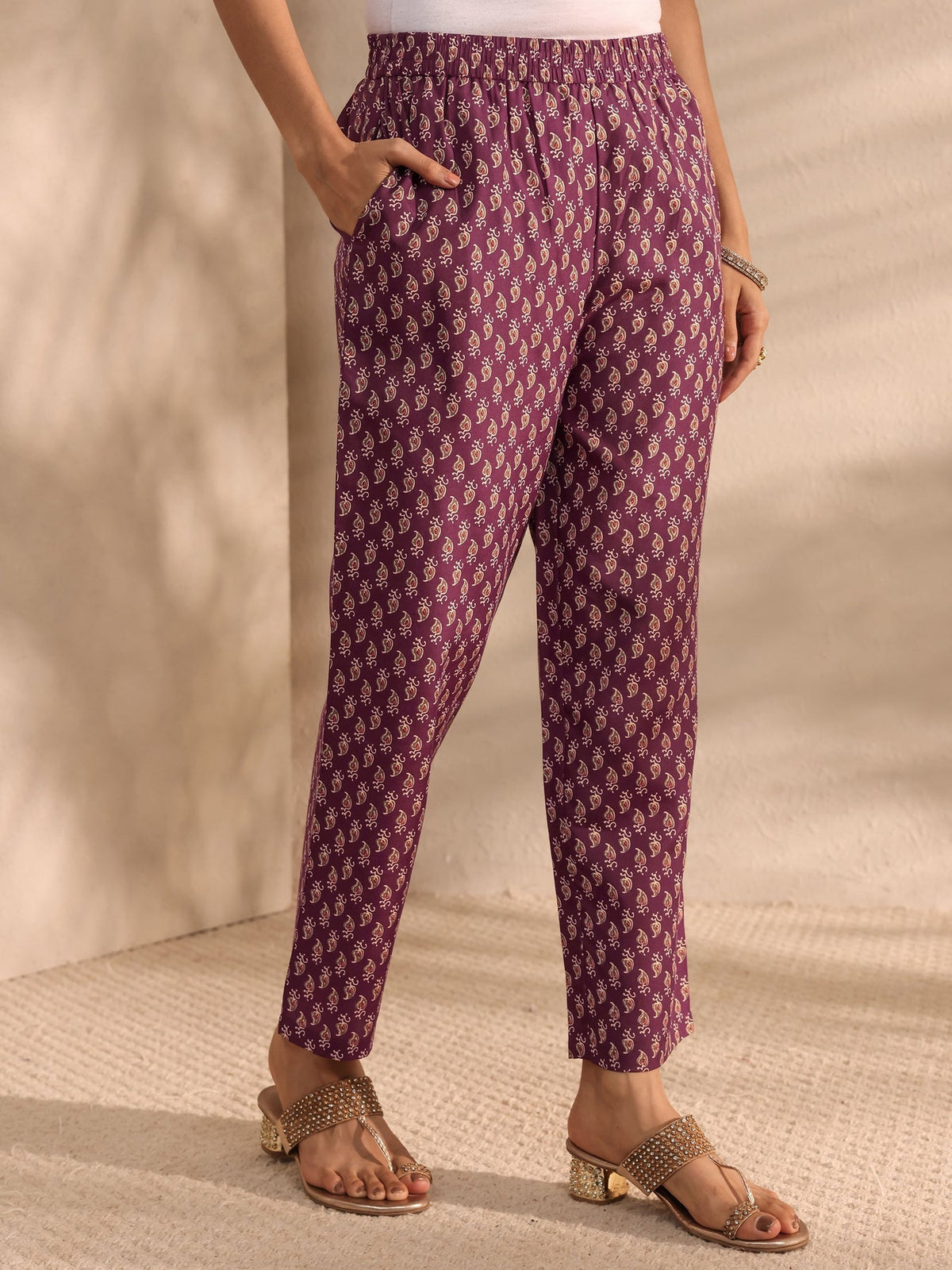 Gerua Burgundy Ajrak Printed Straight Suit Set With Dupatta KS67