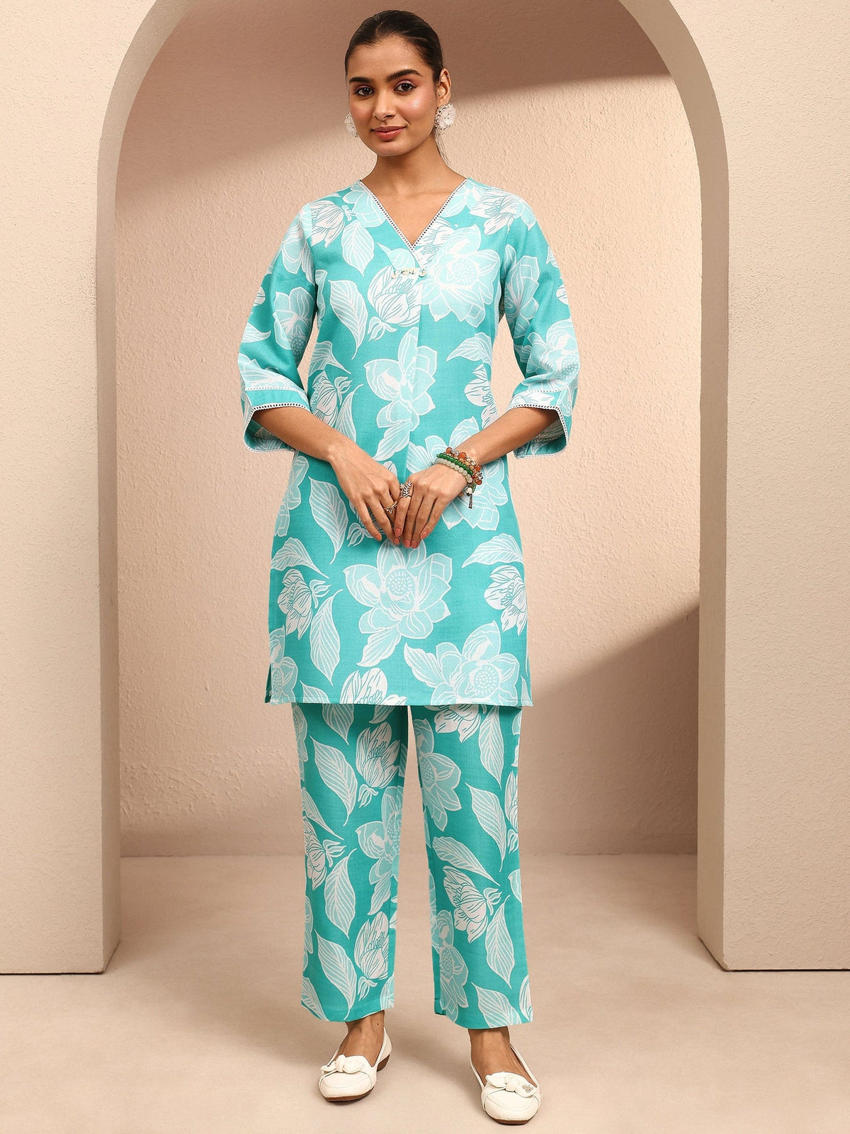 Blue Printed Co-Ord Set CO87