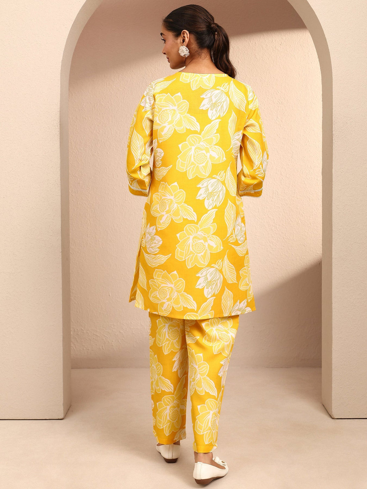 Yellow Printed Co-Ord Set CO87