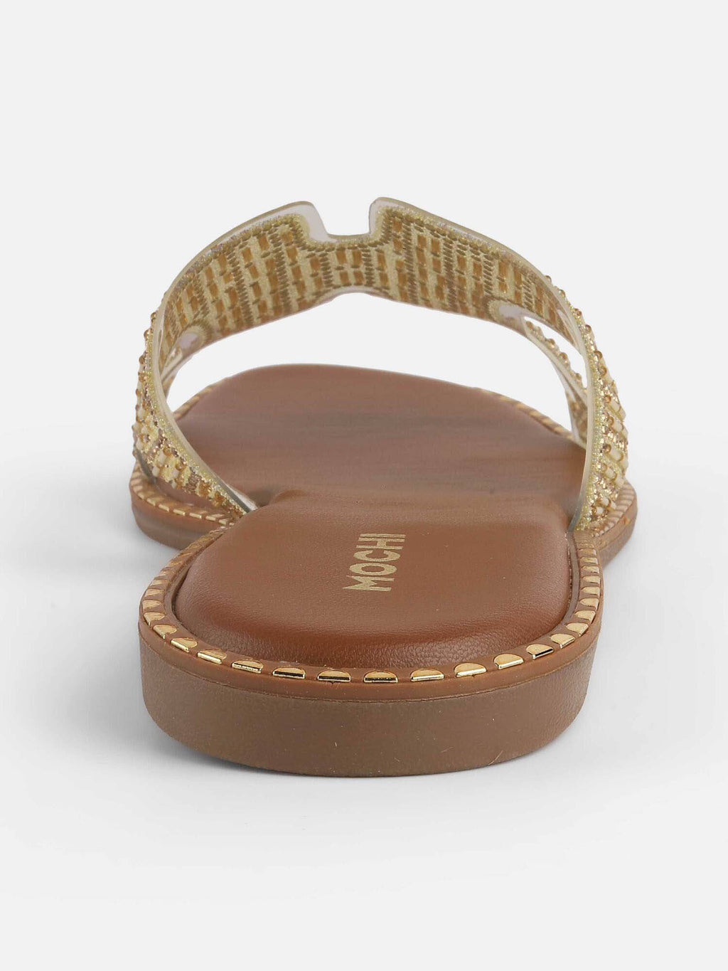 Womens Gold Open Casual Flats | F61 - view 5