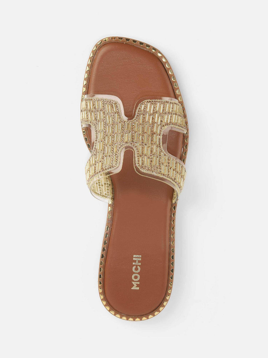 Womens Gold Open Casual Flats | F61 - view 7