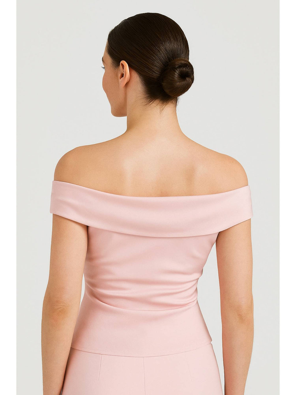 Pink Off Shoulder Ruched Zipper Crop Top | CT61 - view 5