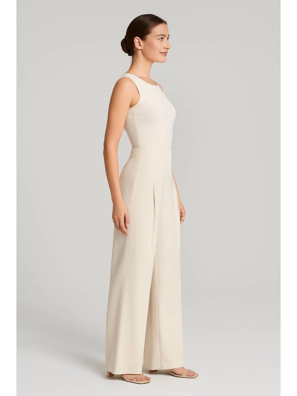Tie Back Pleated Wide Leg Jeans | WL90 - view 2