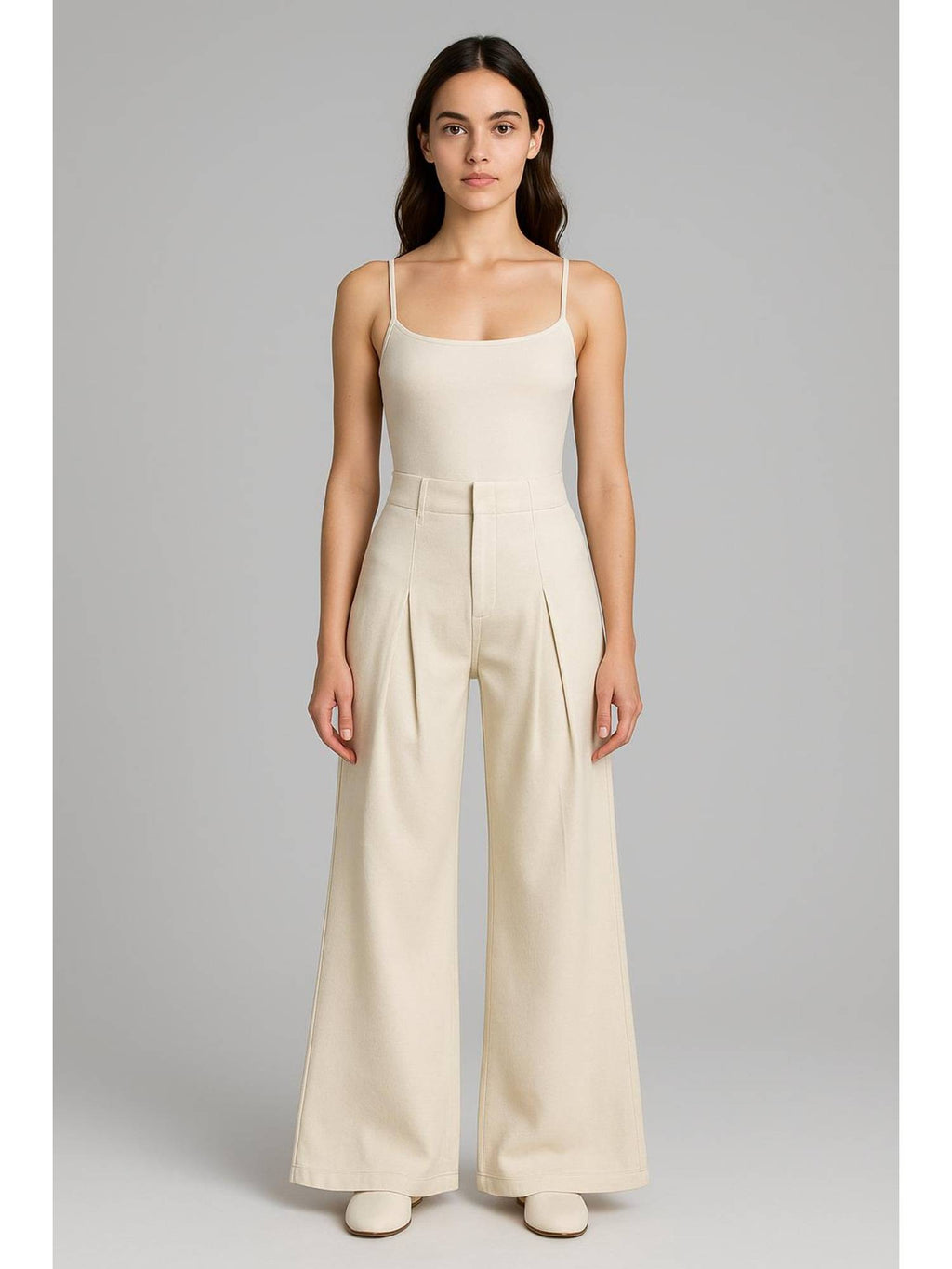 Tie Back Pleated Wide Leg Jeans | WL90 - view 3