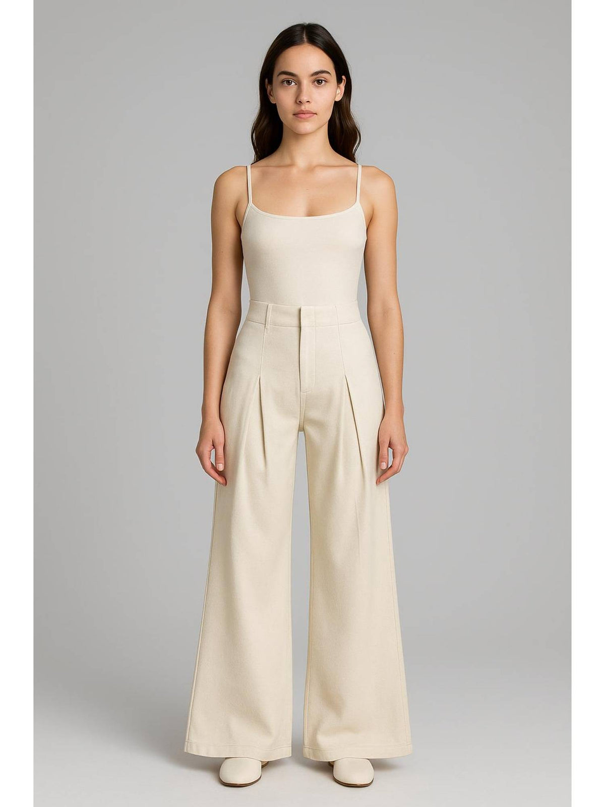 Tie Back Pleated Wide Leg Jeans | WL90 - view 3