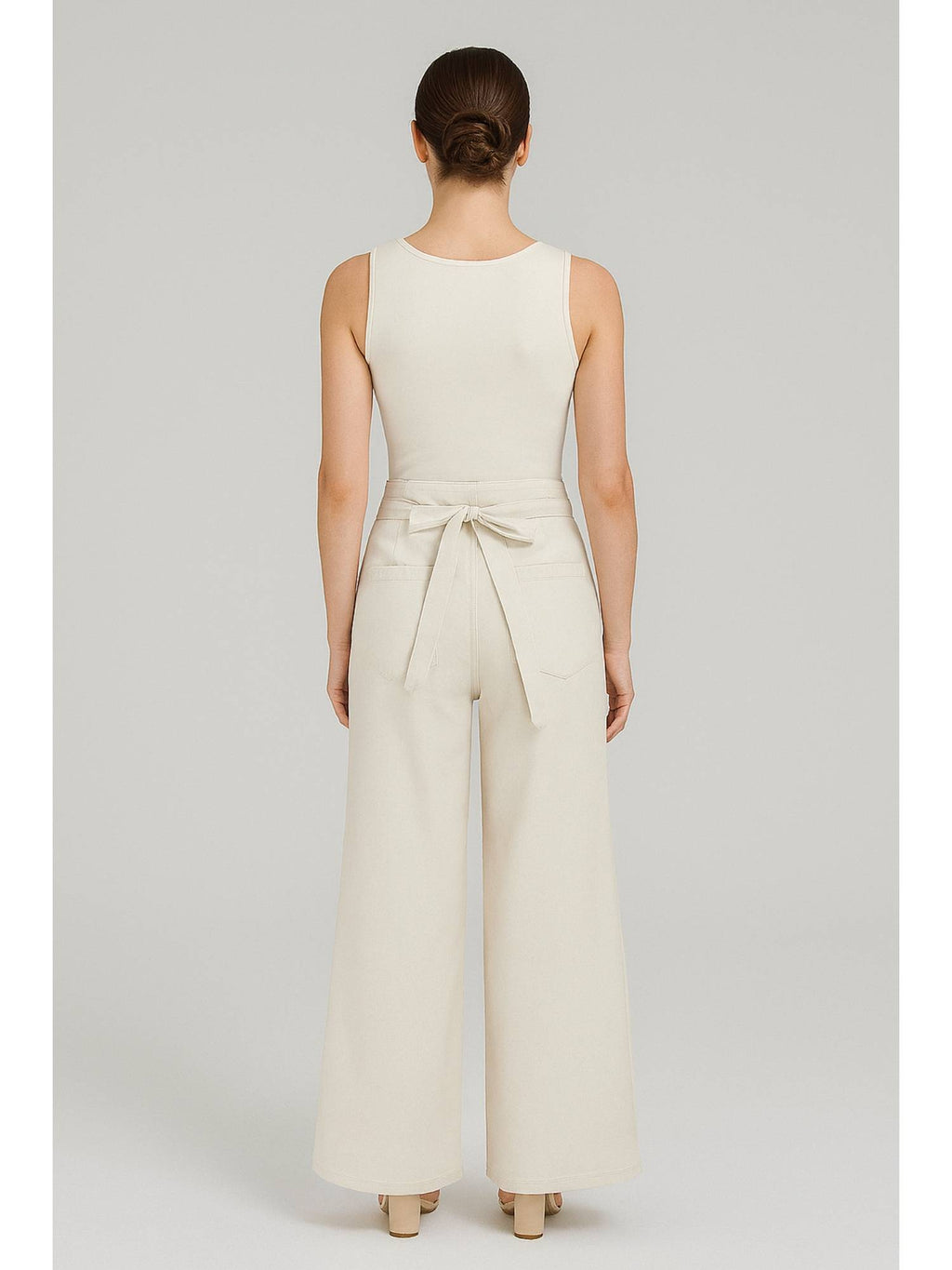 Tie Back Pleated Wide Leg Jeans | WL90 - view 5