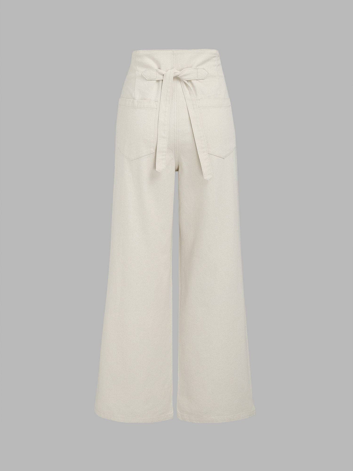 Tie Back Pleated Wide Leg Jeans | WL90 - view 8