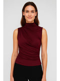Asymmetrical High Neck Ruched Crop Top | TT98 - view 1