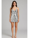 Sequins U-neckline Criss Cross Mini Dress | D56 - view 1