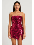 Sequin Asymmetrical Split Tube Crop Top | TT90 - view 16