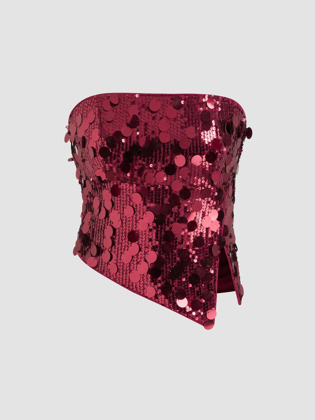 Sequin Asymmetrical Split Tube Crop Top | TT90 - view 18