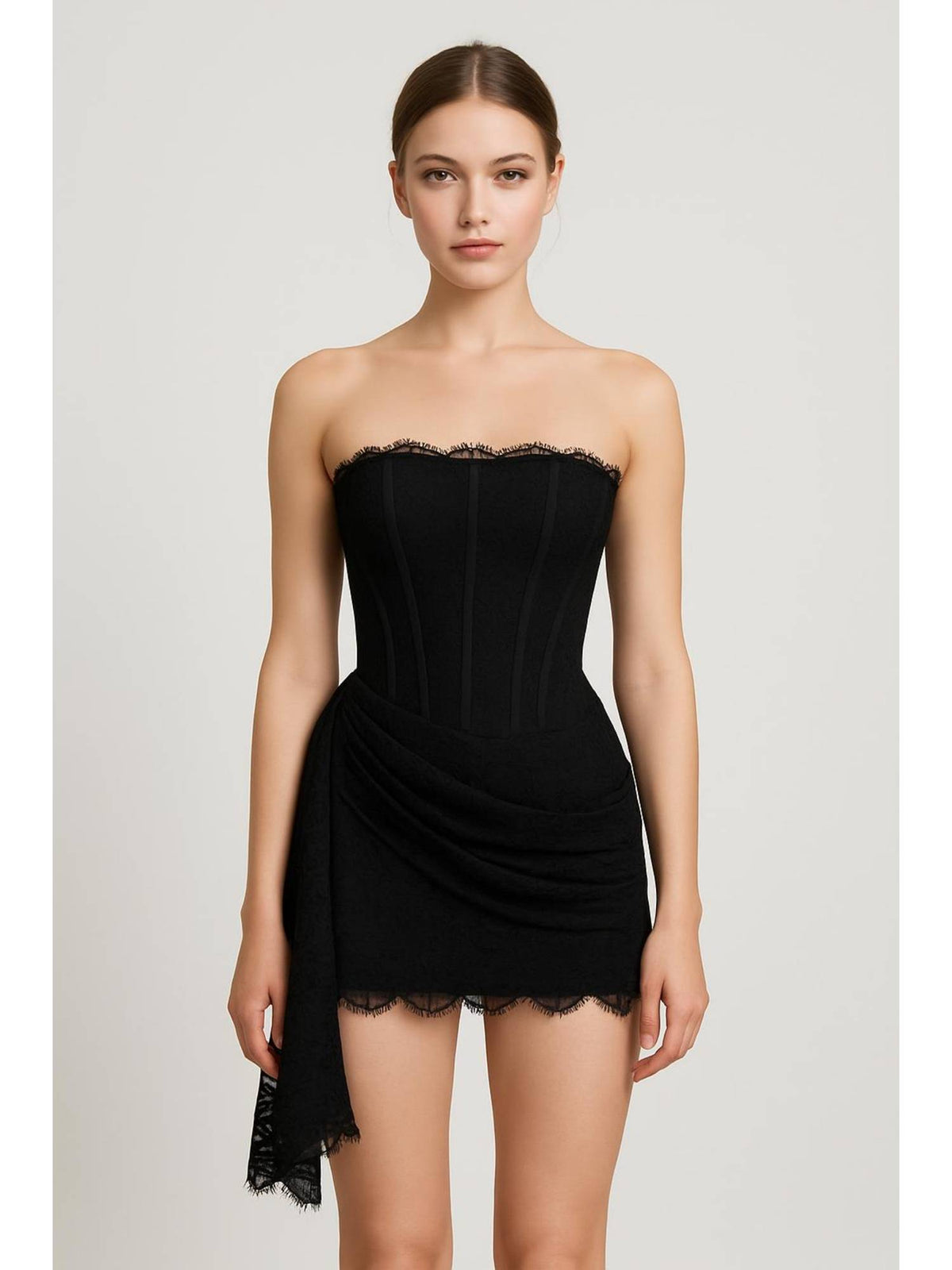Lace Tube Tie Back Mini Dress | D56 - view 1