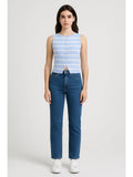 Knit Boat Neck Striped Button Split Vest | JC78 - view 18