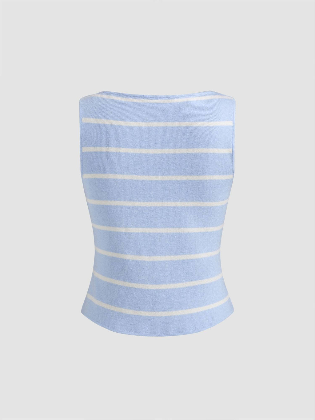 Knit Boat Neck Striped Button Split Vest | JC78 - view 21