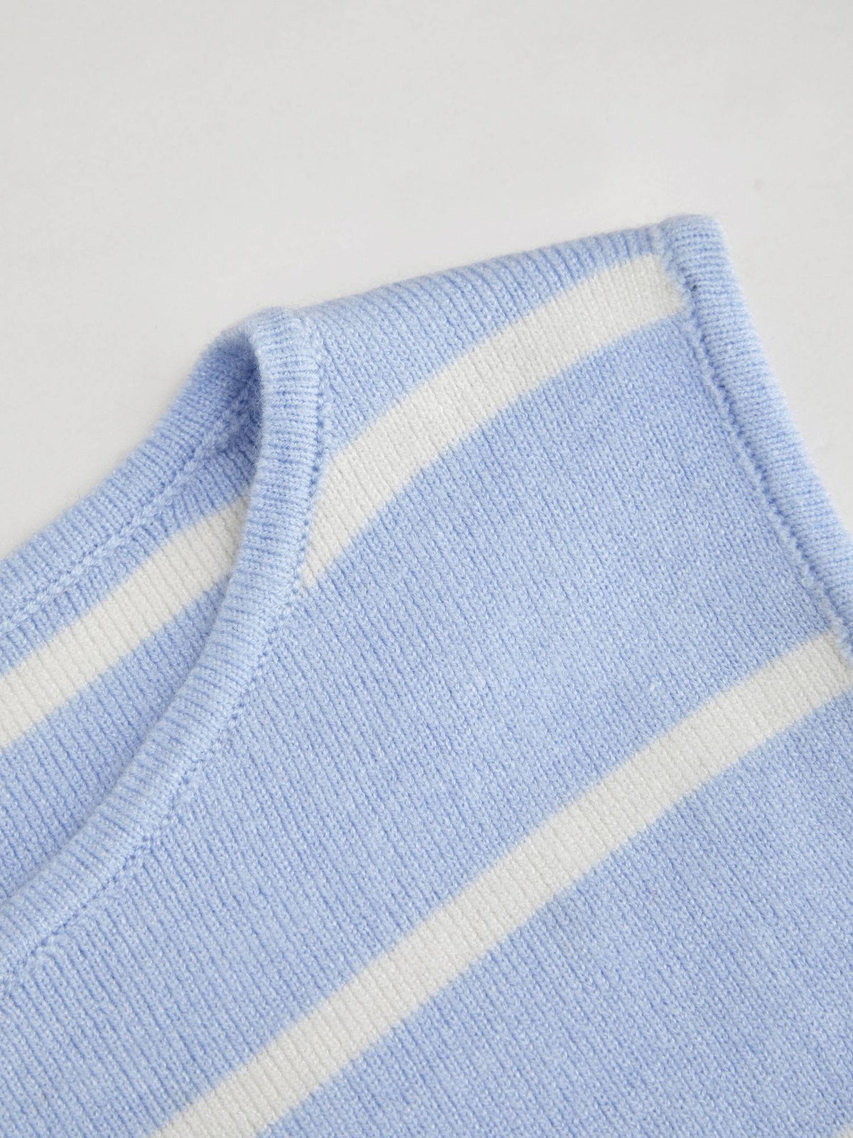 Knit Boat Neck Striped Button Split Vest | JC78 - view 24