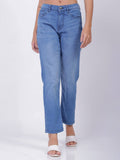 Blue Solid/Plain Straight Jeans | ST23 - view 1