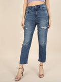 Blue Solid/Plain Straight Jeans | ST23 - view 1