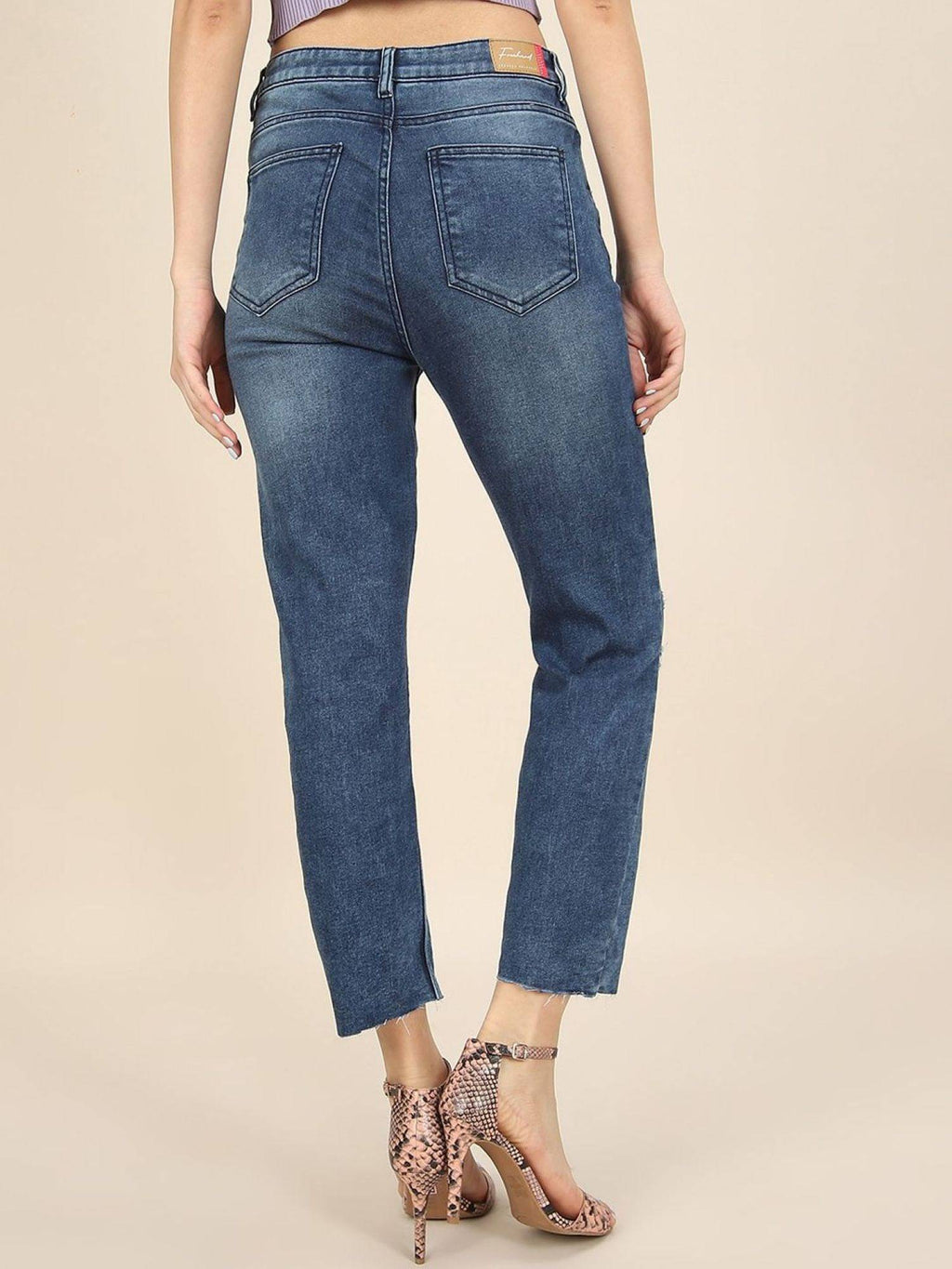 Blue Solid/Plain Straight Jeans | ST23 - view 5