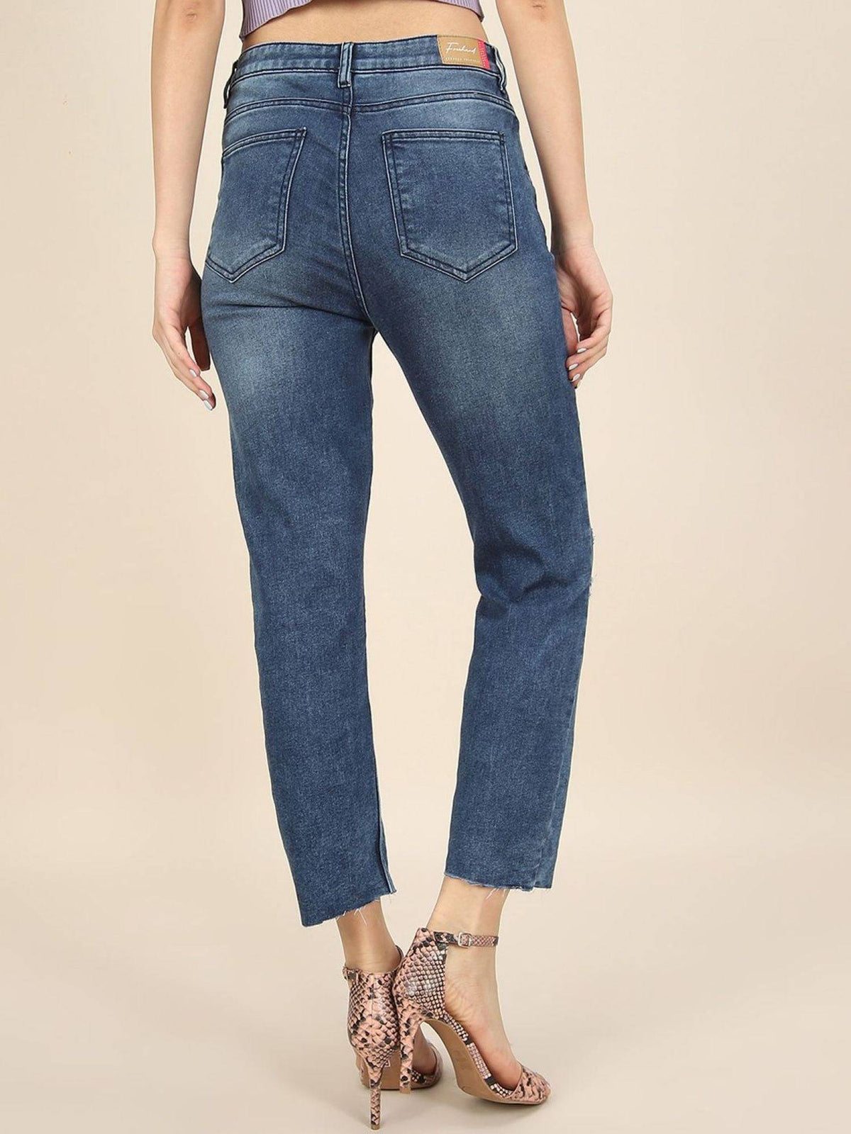 Blue Solid/Plain Straight Jeans | ST23 - view 5