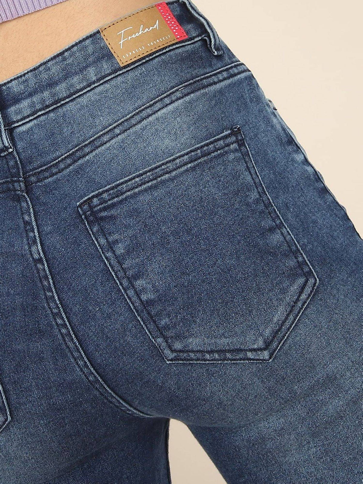Blue Solid/Plain Straight Jeans | ST23 - view 7