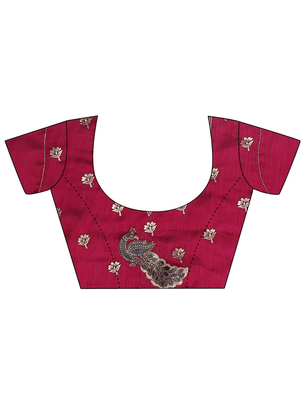 Libas Red Solid Chiffon Saree With Unstitched Blouse Piece