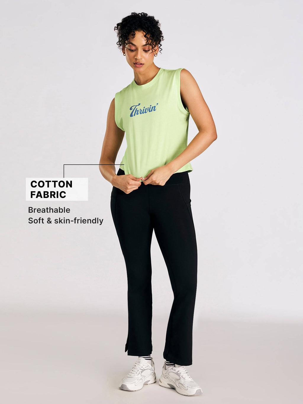 Cotton Muscle Tank Top for Women with Graphic At Chest | TT89 - view 5