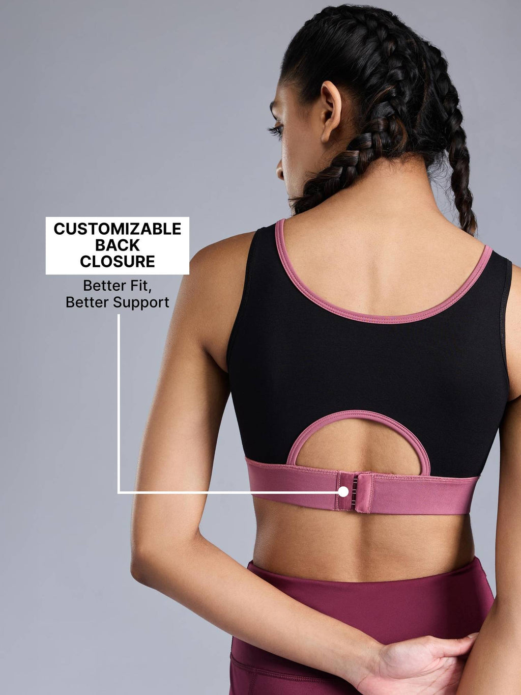 Cotton Mid-Impact Sports Bra with Back Opening, Secure Fit and Chafe-Free Comfort KIC100 Blue | sb09 - view 8