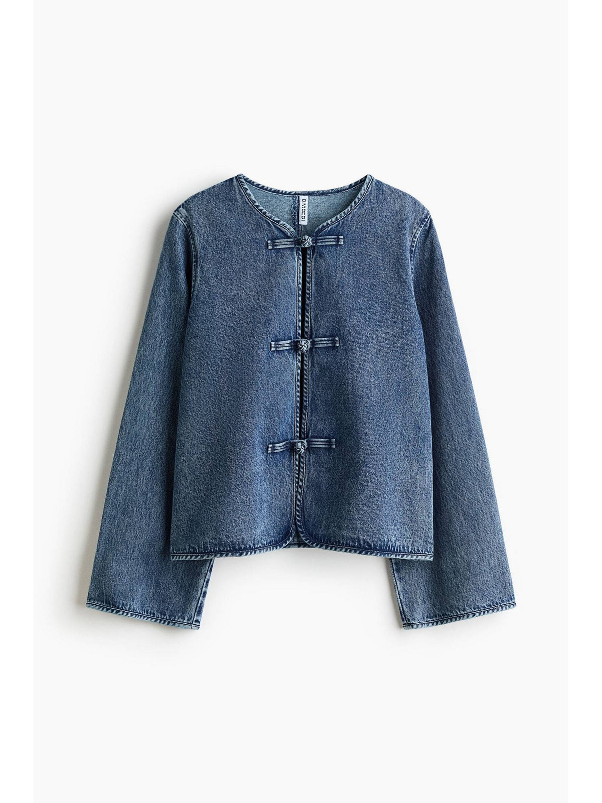 Women Blue Knot-Button Denim Jacket | JC78 - view 5