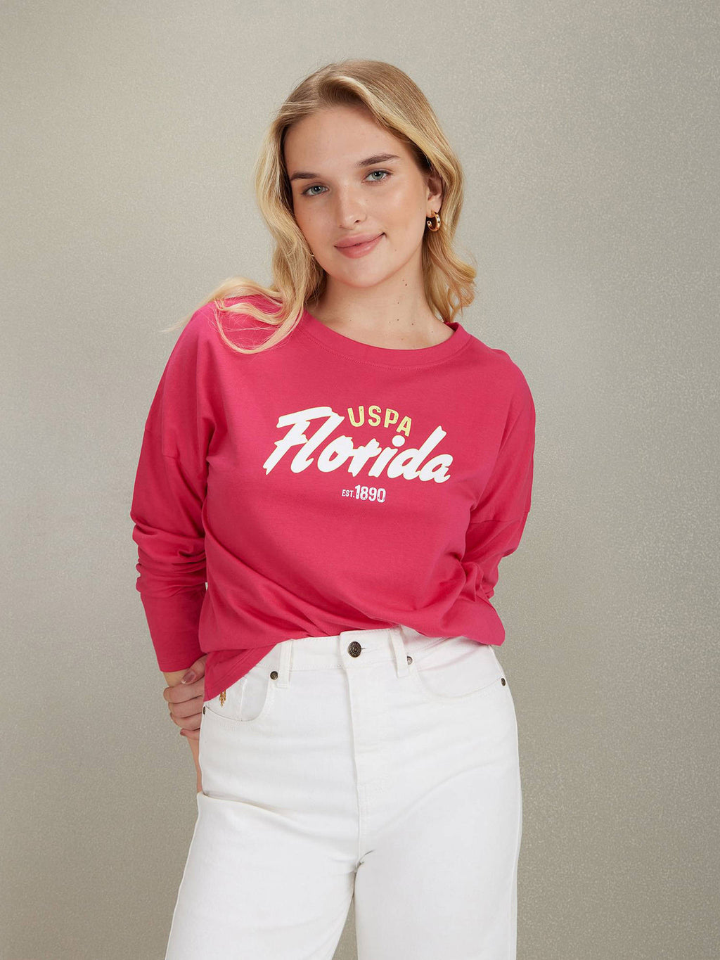 Long Sleeve Brand Print T-Shirt | TS56 - view 1