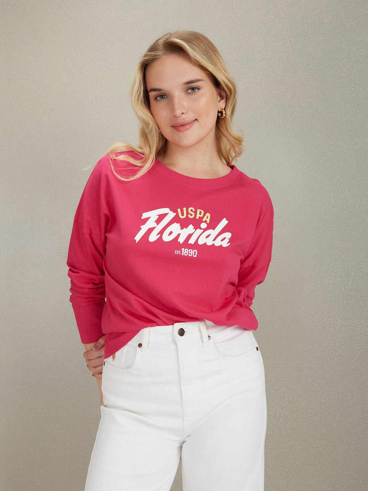 Long Sleeve Brand Print T-Shirt | TS56 - view 1