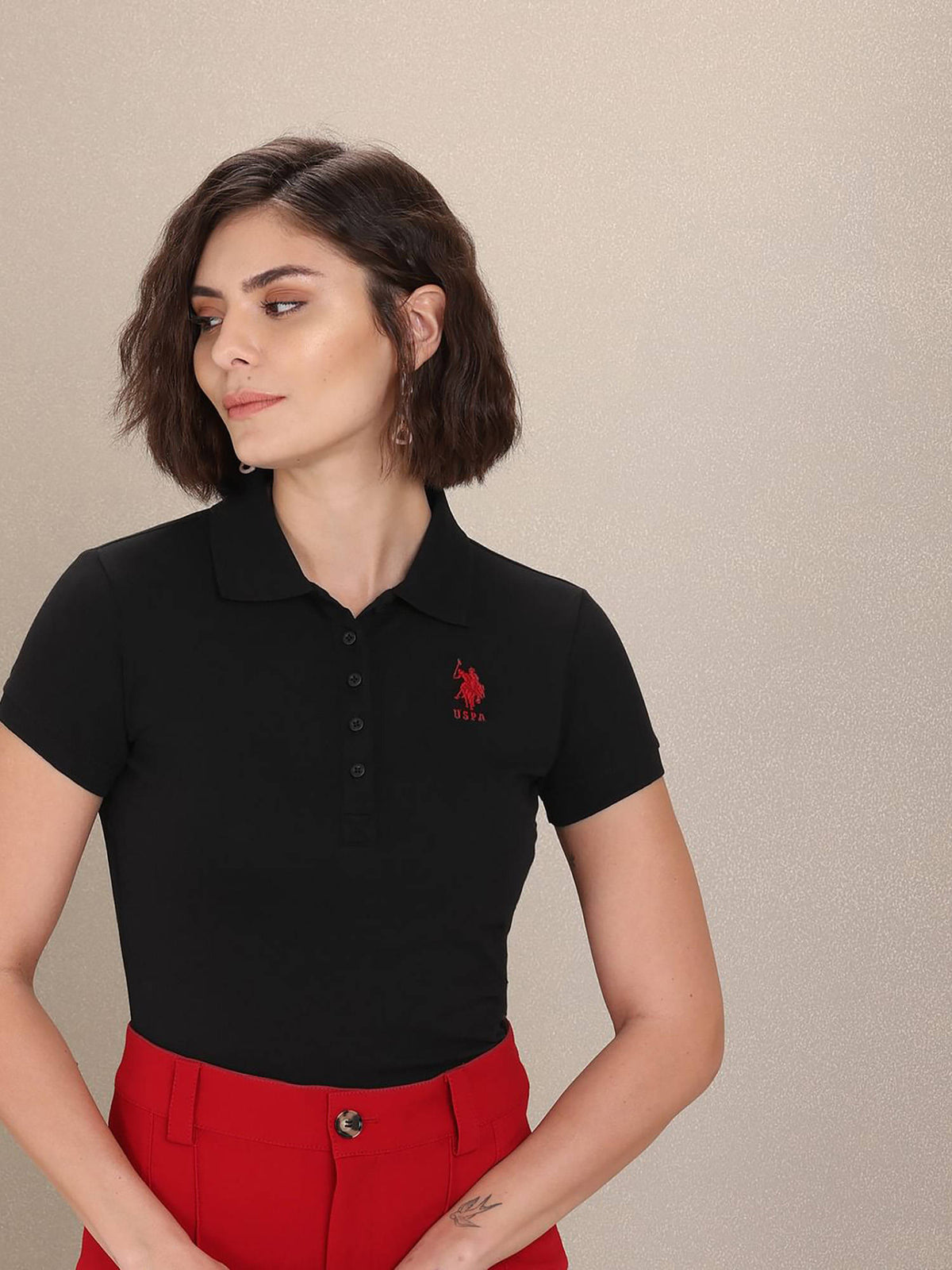 Textured Slim Polo T-shirt | U89 - view 26