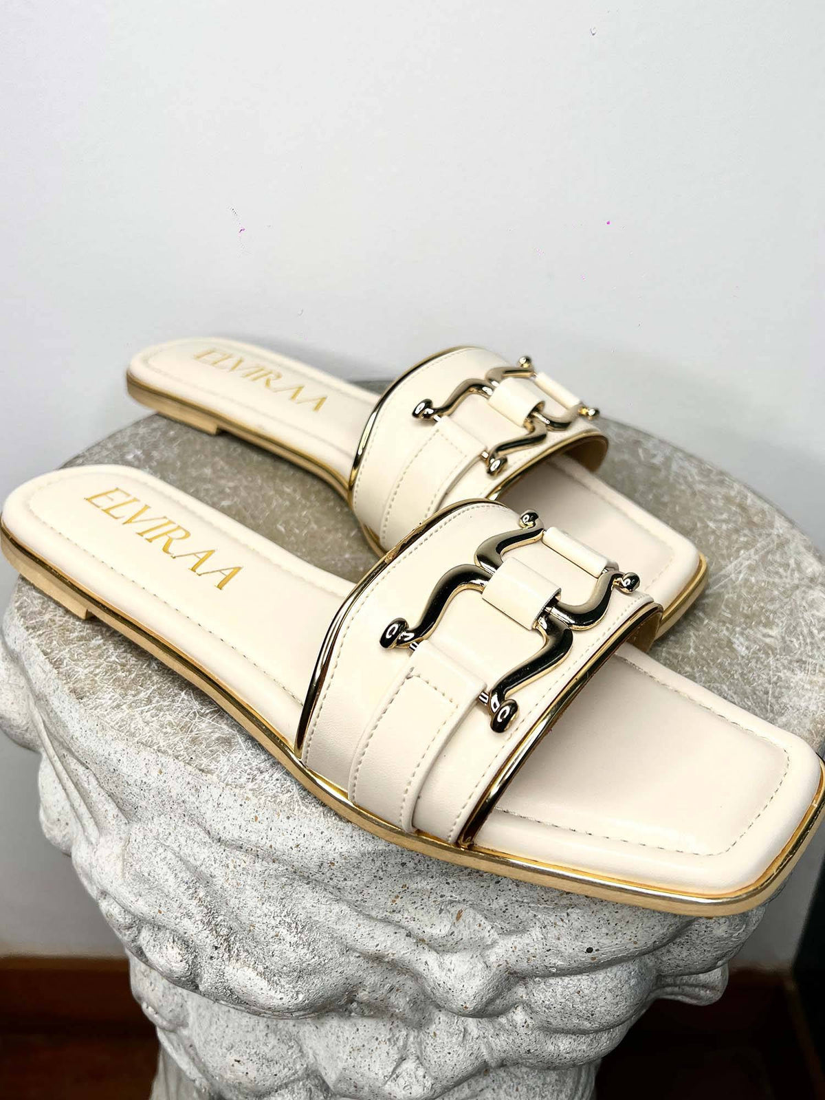 Beige Buckle Flats | F61 - view 1