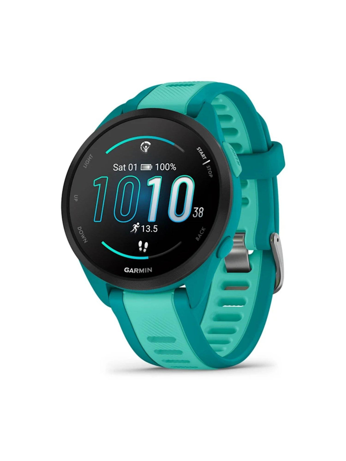Forerunner 165 Music Turquoise Smart Watch with Charging Cable | W92 - view 1